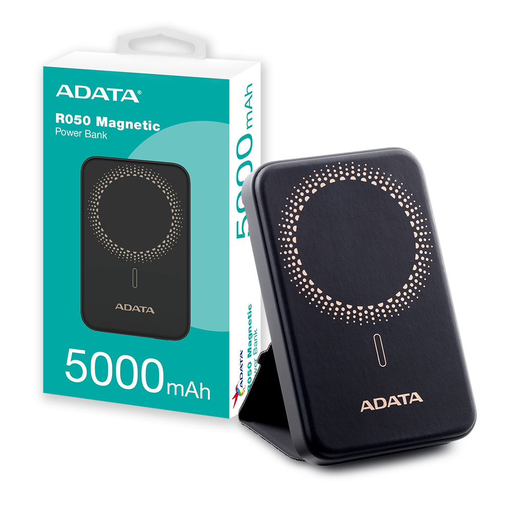 【ADATA 威剛】R050 5000mAh 磁吸式 PD/QC 20W 高效 快充 行動電源, , large