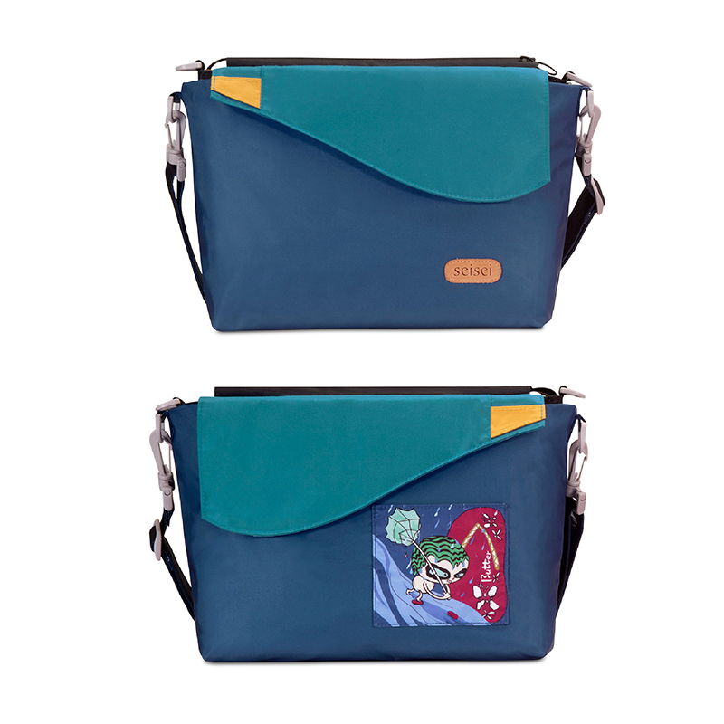 Eco-friendly Crossbody bag & tote bag Two-in-one, Reversible yoyo bag (Indigo), , large