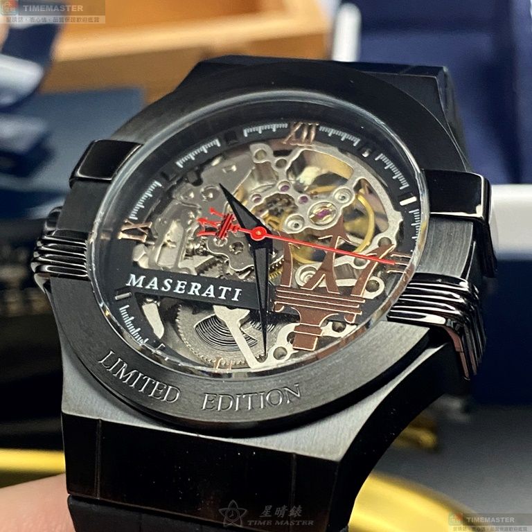 [星晴錶業]MASERATI手錶,42mm,R8821108021銀黑色錶面黑錶殼深黑色真皮皮革錶帶款, , large