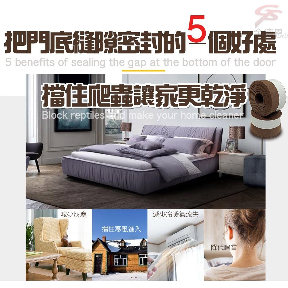 GS MALL 台灣製造 一組2入 隙縫密封膠條 100cm 隙縫條 密封膠條 門縫條 擋風條 防撞條 防塵條 降噪條, , large