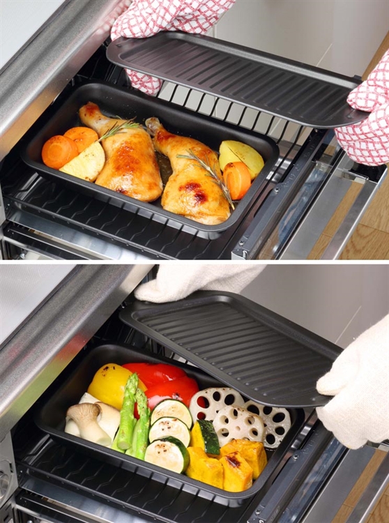 Non-stick deep and shallow baking pan set, , large