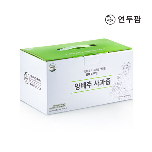 【韓國YEONDOOFARM妍杜農場】NFC 100% 高麗菜蘋果汁  (100ml &times; 20包) 箱, , large