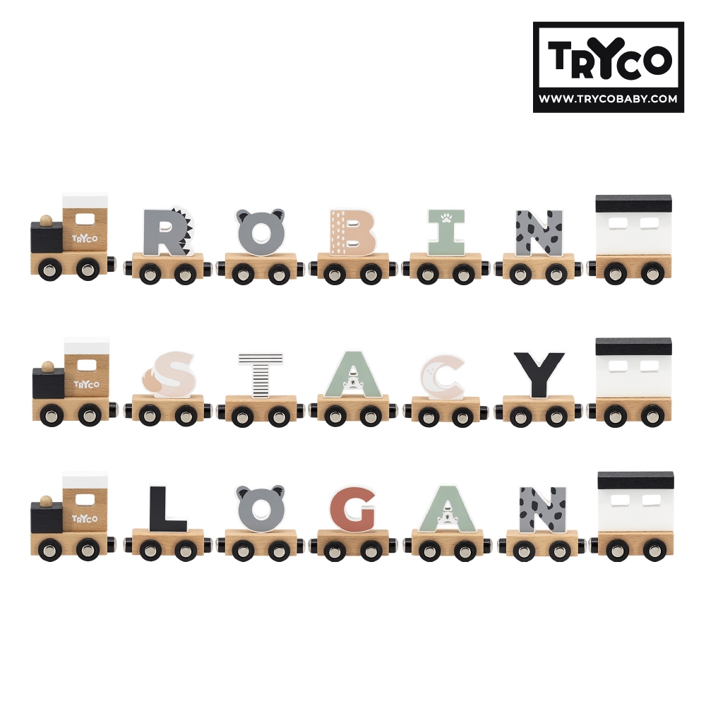 官方直營【Tryco】木製字母火車-單入(最低購買4個出貨), , large