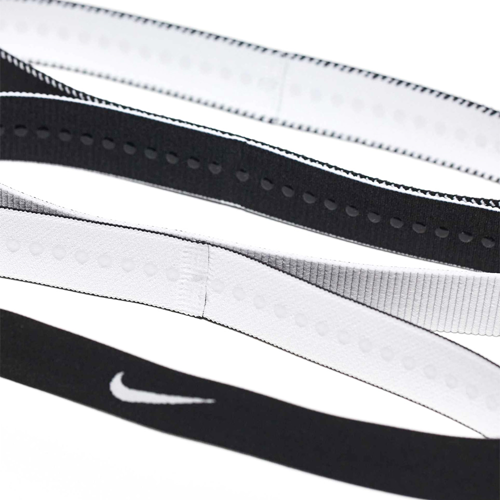 NIKE FLEX CLASSIC 寬版頭帶 3PK 三入裝 運動頭帶 止汗髮帶 簡約 穩固 矽膠防滑 貼合 彈性 N1011932036OS黑白, 黑白, large