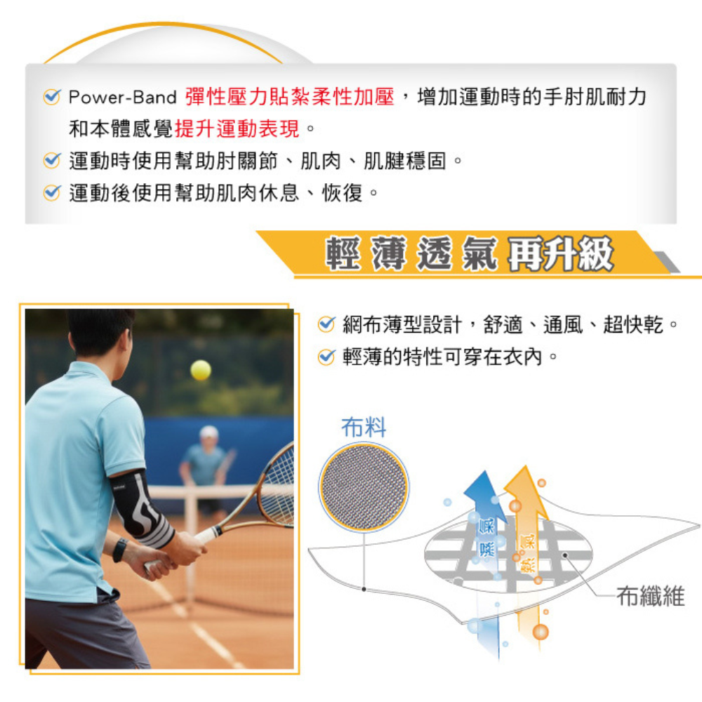 超薄貼紮護肘-1只(CT-82516), , large