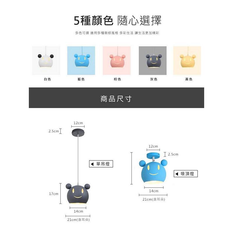 [Honey Comb]北歐風卡通造型吸頂燈 藍色(KC1832), , large