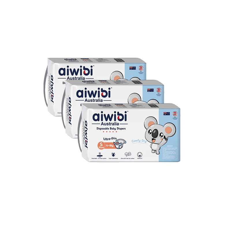aiwibi 愛薇彼 清新乾爽紙尿褲 S(三包裝) 黏貼型 尿布 嬰兒紙尿褲 輕薄乾爽透氣 日夜通用, , large