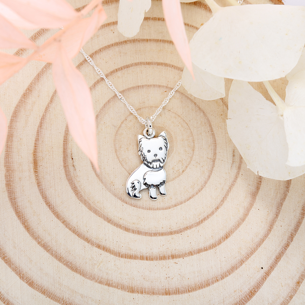 【Angel & Me】Yorkshire Dog s925 sterling silver necklace Birthday gift, , large
