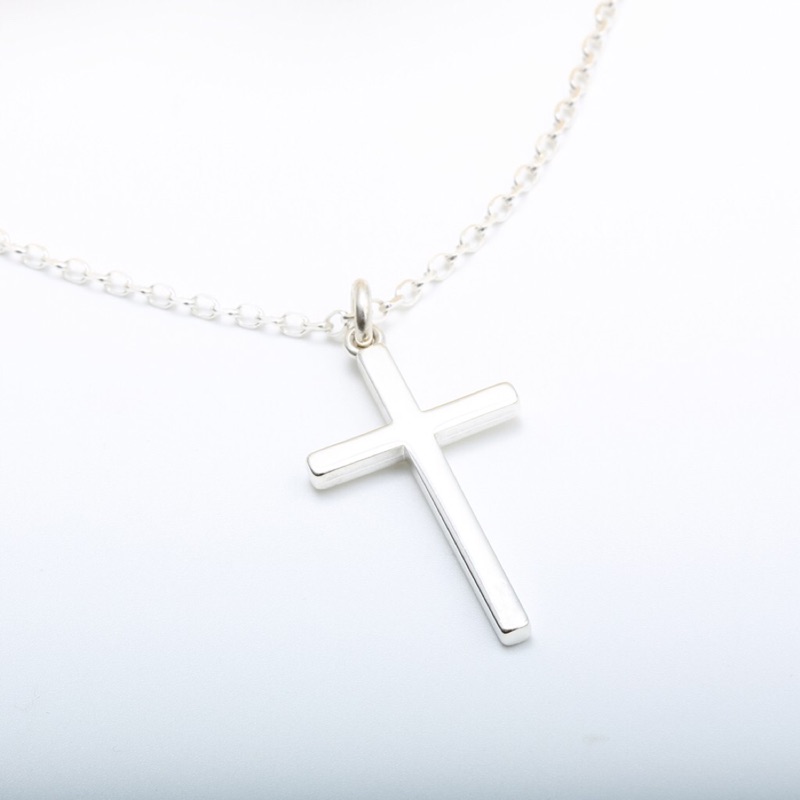 【Angel & Me】Large Cross s925 sterling silver necklace Valentine Faith God Jesus, , large