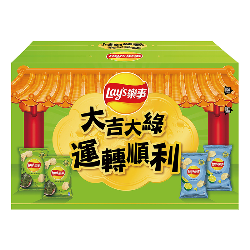 樂事大吉大綠洋芋片組合箱289g, , large