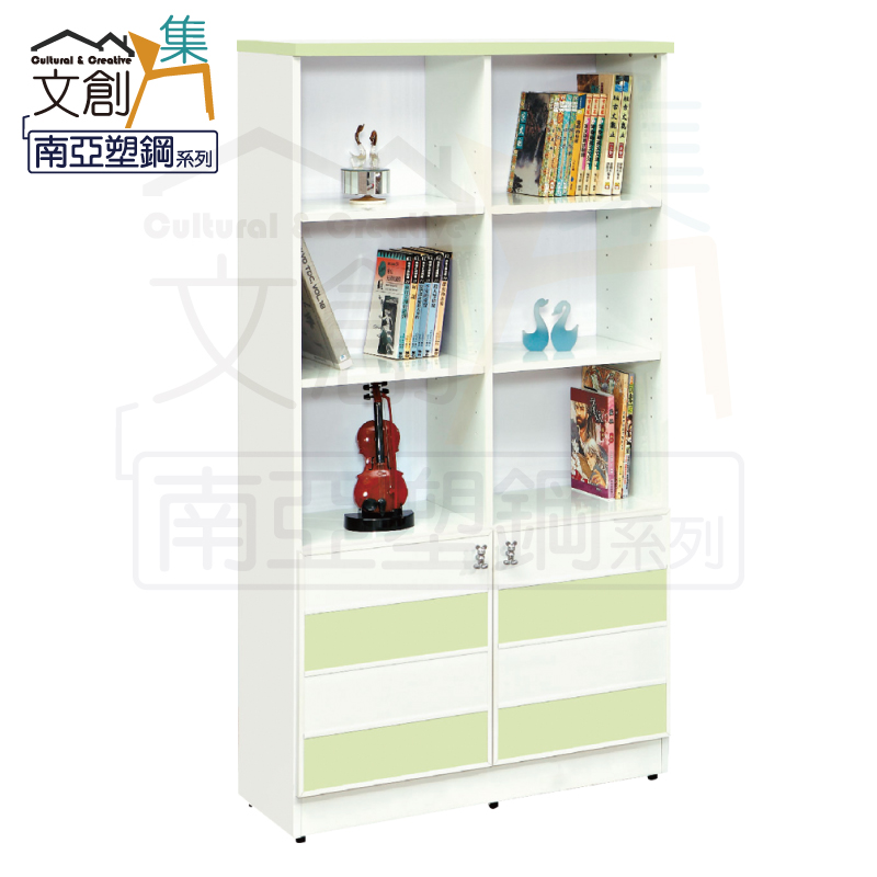 【文創集】莉可 環保2.7尺南亞塑鋼二門書櫃/收納櫃(客約商品), , large