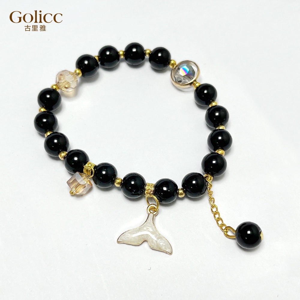 【Gulicc 】古莉可 手鍊 波希米亞七彩玻璃水晶魚尾手鍊, , large