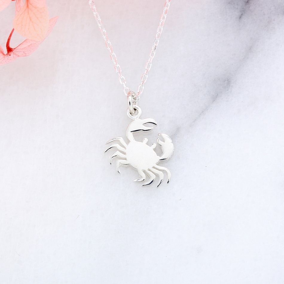 【Angel & Me】Cancer Crab s925 sterling silver necklace birthday gift, , large