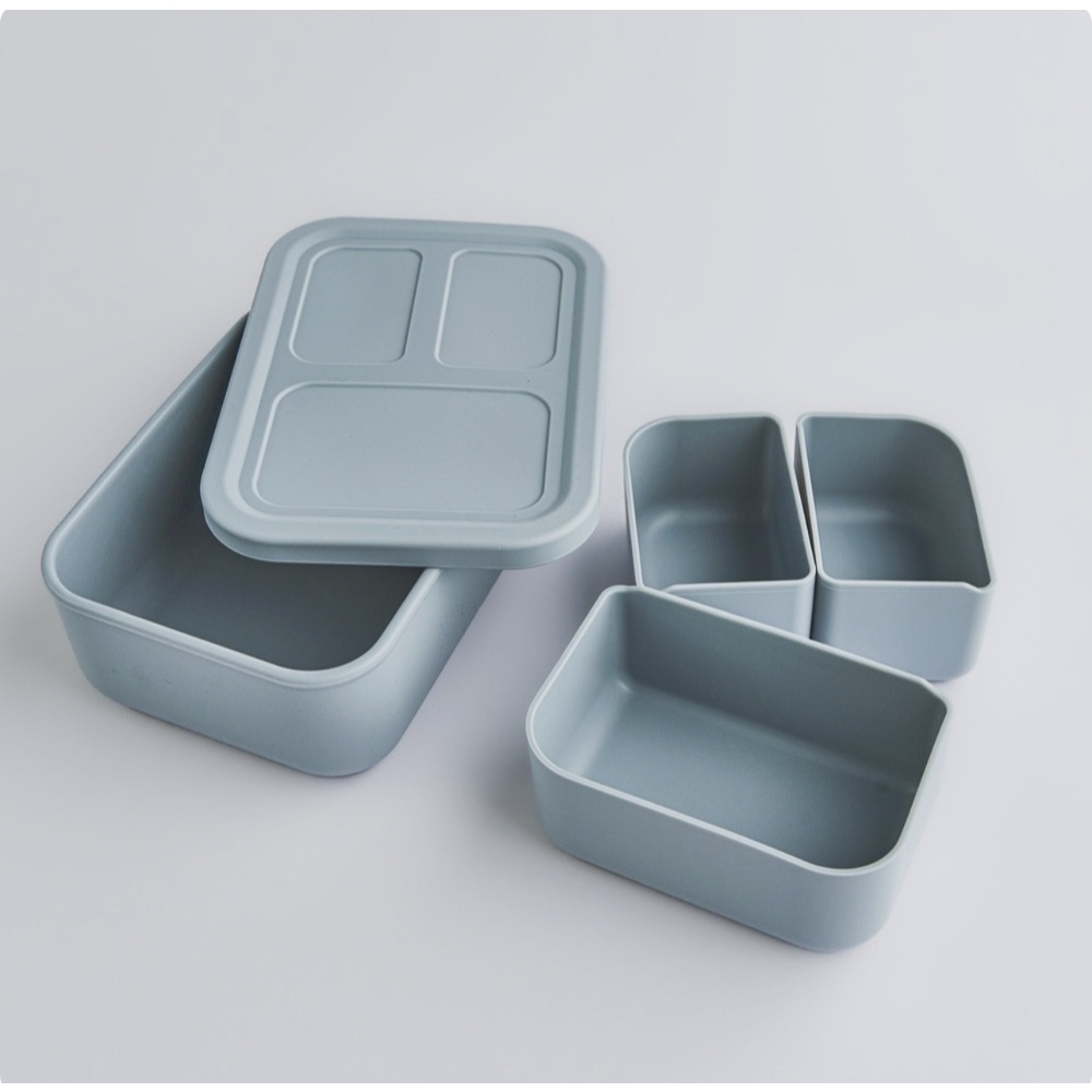 JC ECO BELIEVER 800ml Bento Box with 3 Removerable Compartments, Leak-Proof Silicone Container,Microwave, Dishwasher, Brown, , large