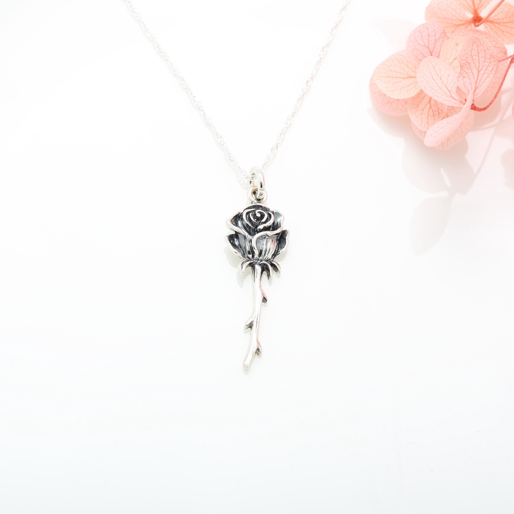 【Angel & Me】小王子 深情 玫瑰花 s925 純銀項鍊 情人節禮物, , large