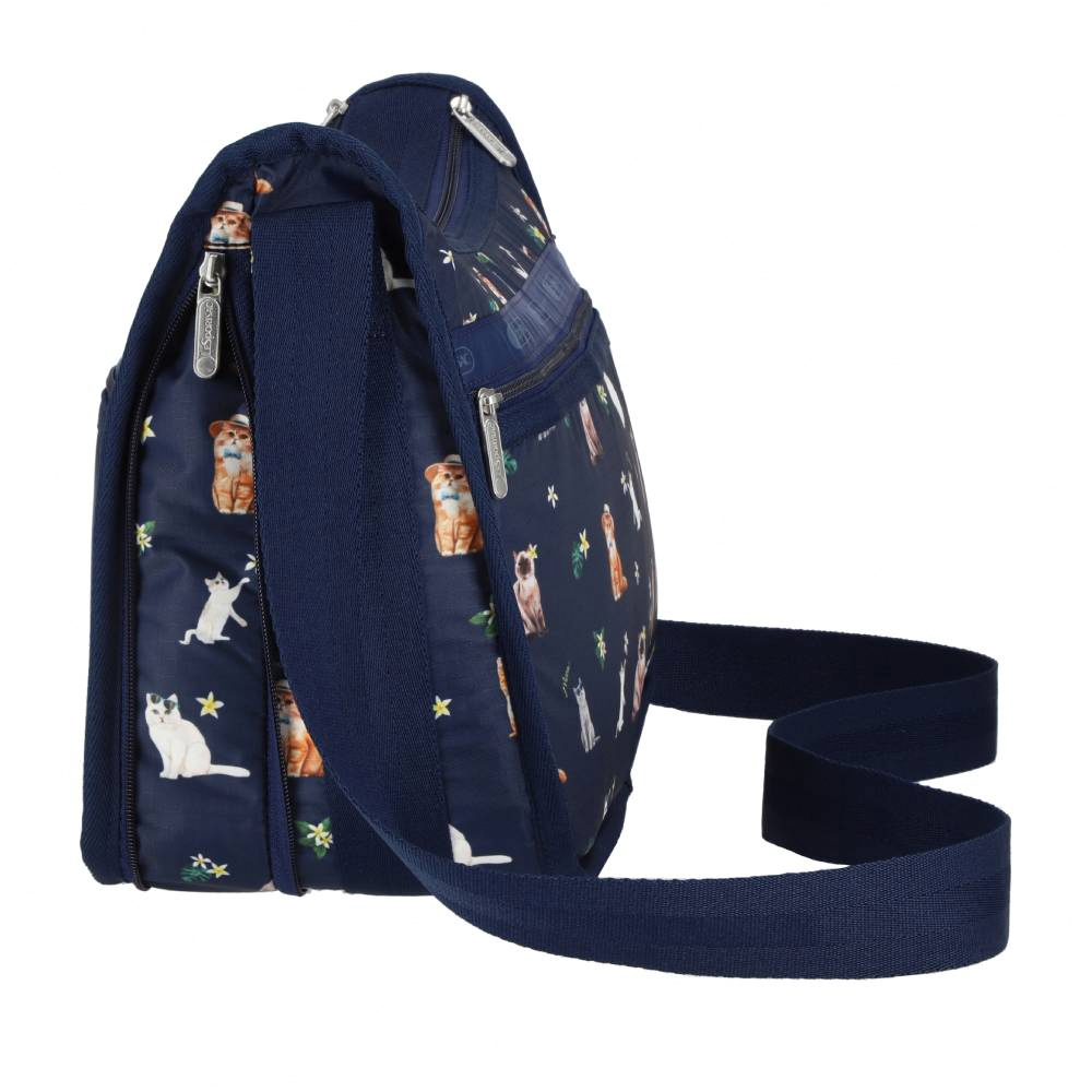 Lesportsac Deluxe Everyday Bag 經典斜背包 側背包 通勤旅行包 女包 男包(熱帶度假貓咪), , large