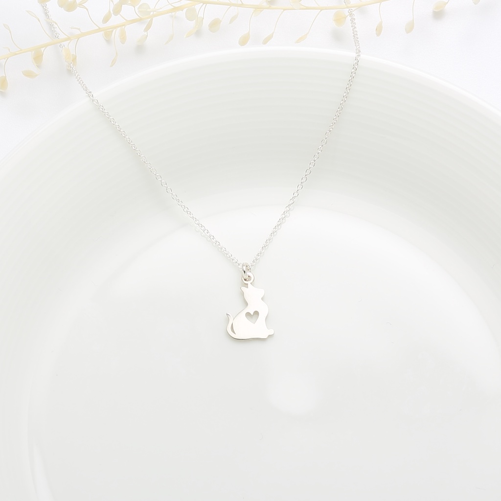 【Angel & Me】Love Cat Kitten Meow (small) s925 sterling silver necklace gift, , large