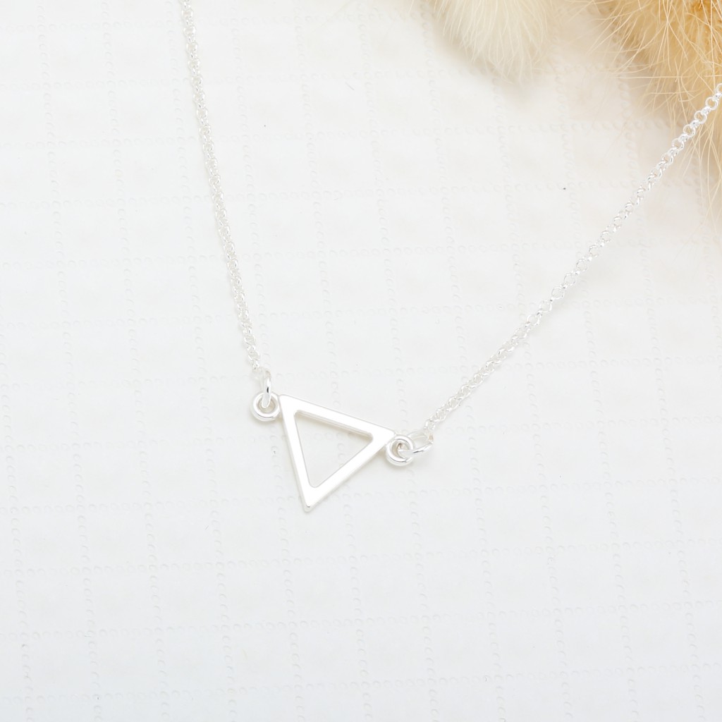 【Angel & Me】Simple Triangle s925 sterling silver necklace Birthday gift, , large