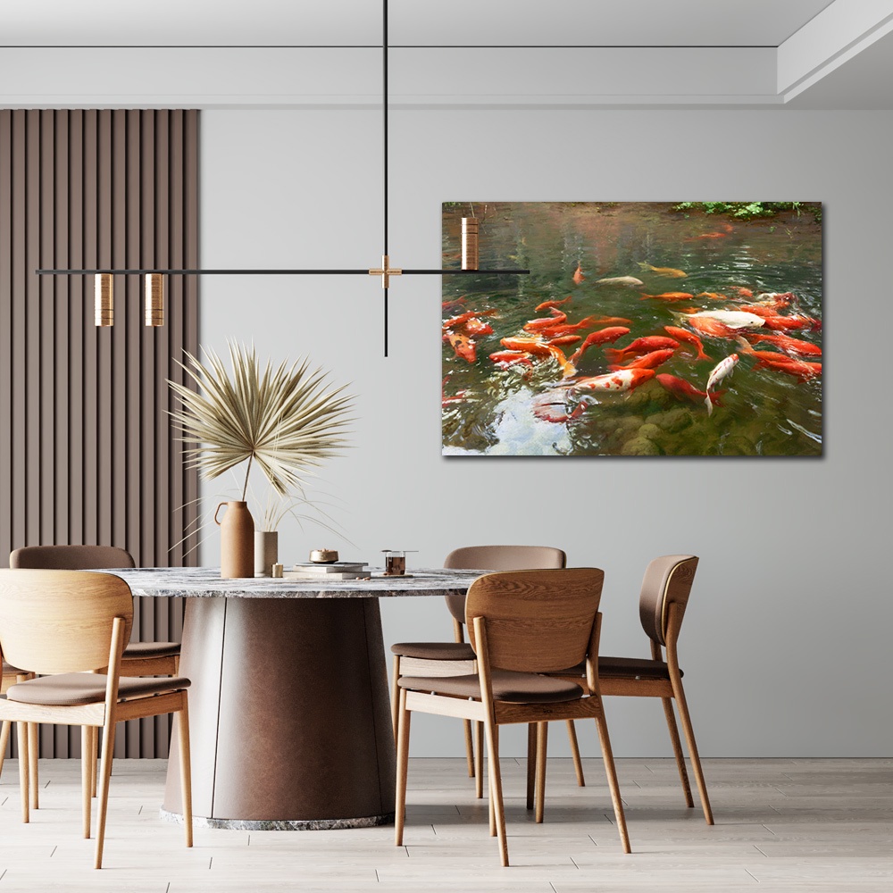 【御畫房】年年有魚 國家一級畫師手繪油畫60&times;90cm(VF-14), , large