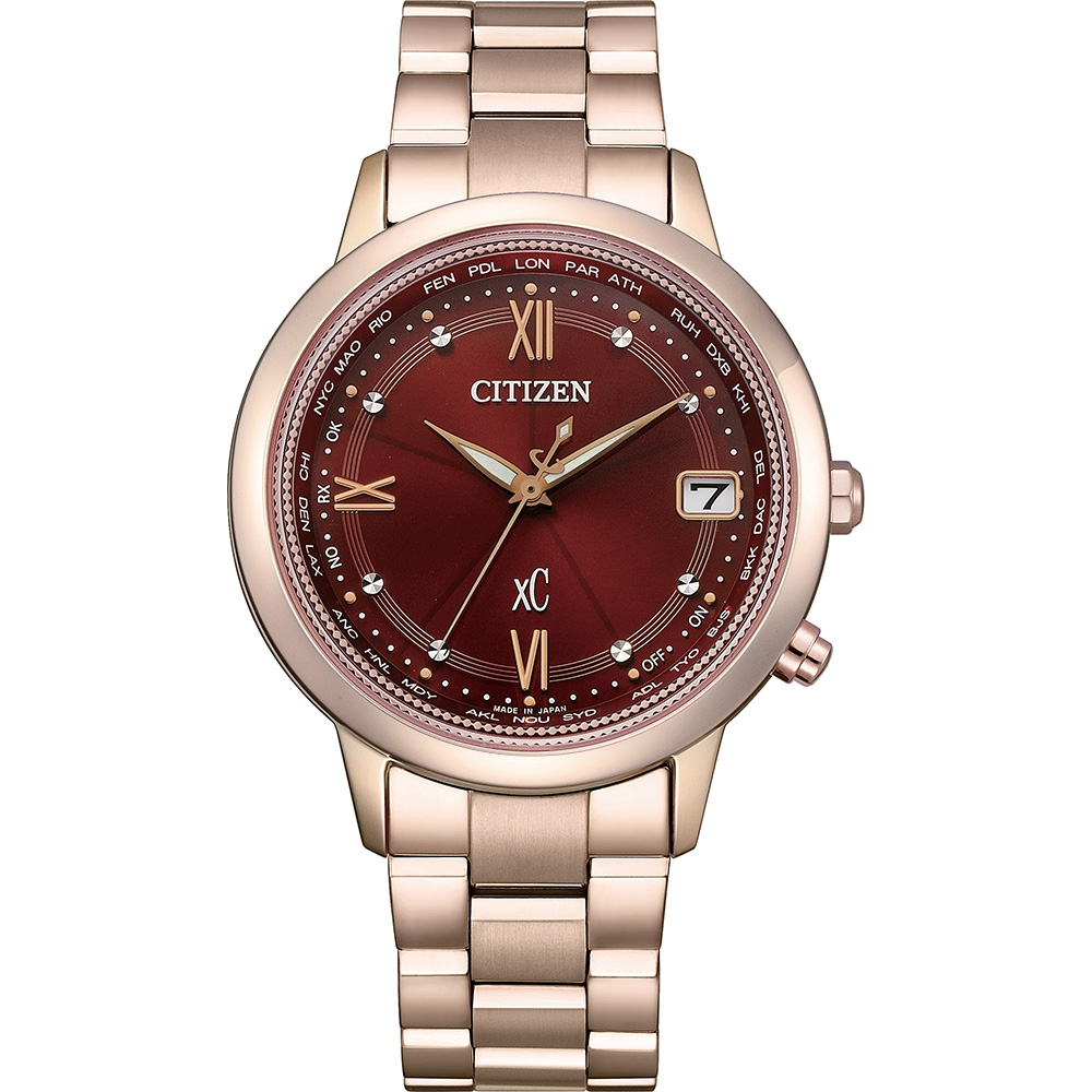 CITIZEN星辰 XC Hebe田馥甄廣告款 鈦 光動能電波女錶 CB1136-50W, , large