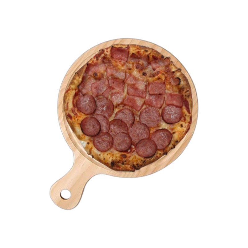 Bacon and sausage pizza, , large