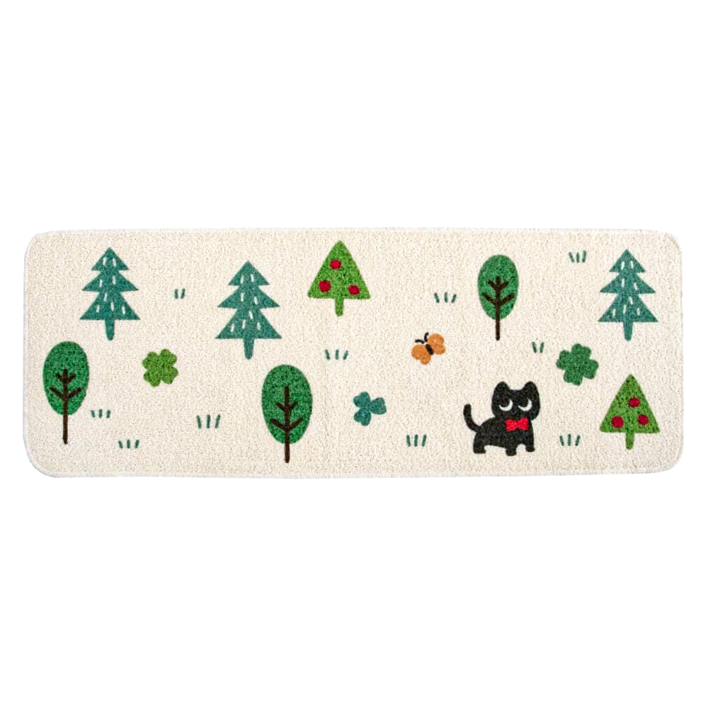 【日本Oka】日本製再生印花廚房地墊45&times;120cm(悠然時光款/可機洗/厚4mm), , large