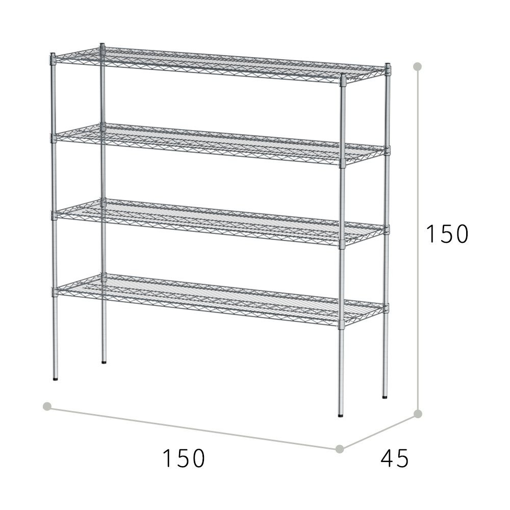【Y HOUSE】150x45x150公分 荷重型四層鐵架 耐重層架 荷重型鐵力士架, , large