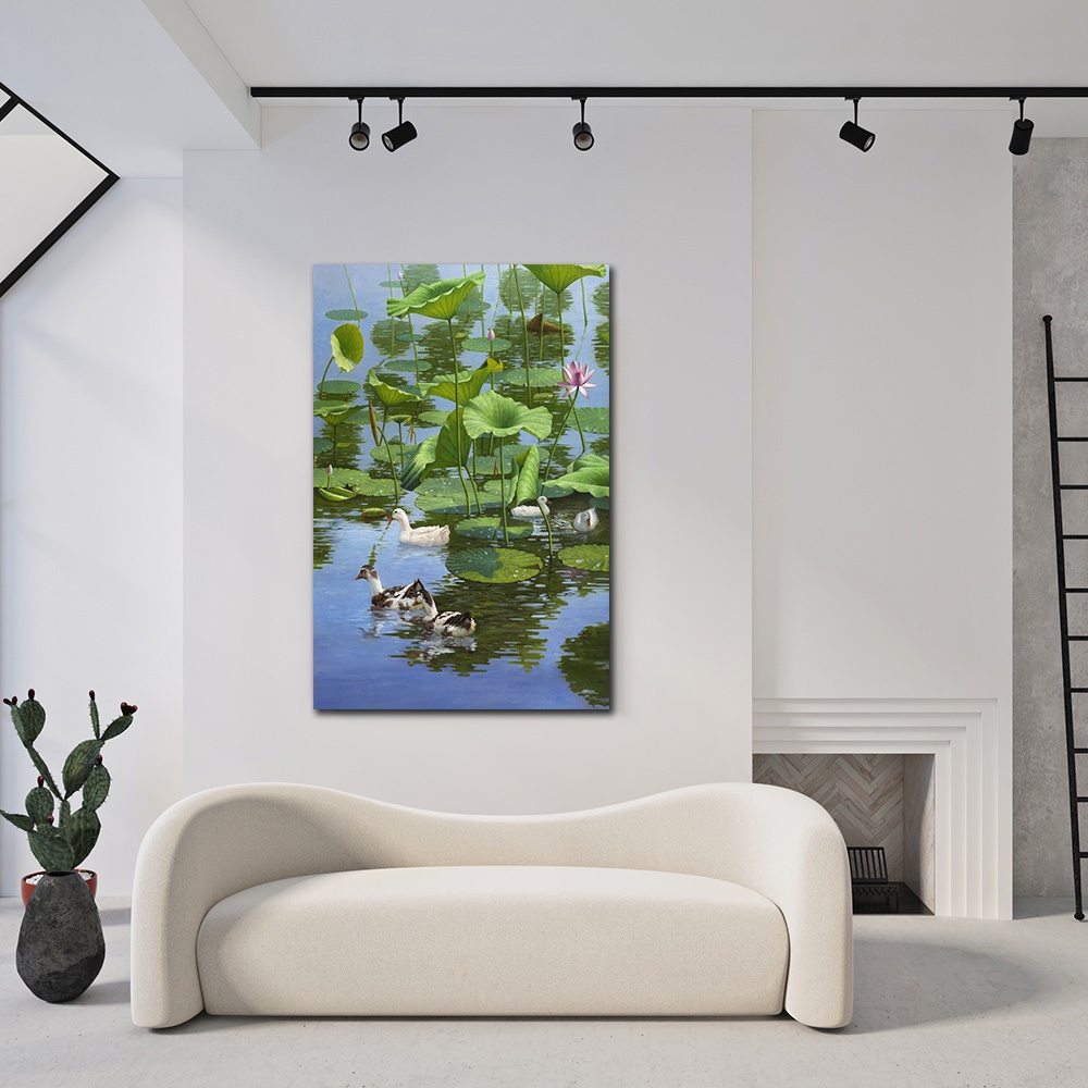 【御畫房】春水遊 國家一級畫師手繪油畫60&times;90cm(VF-27), , large