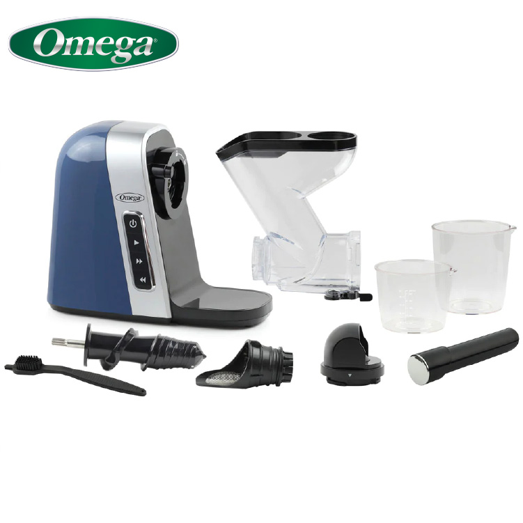[群宏電工]Omega 冷萃慢磨機 MM400BL13 藍色 慢磨機 果汁機 榨汁機 芹菜汁 蔬果汁 原廠1年保固, , large