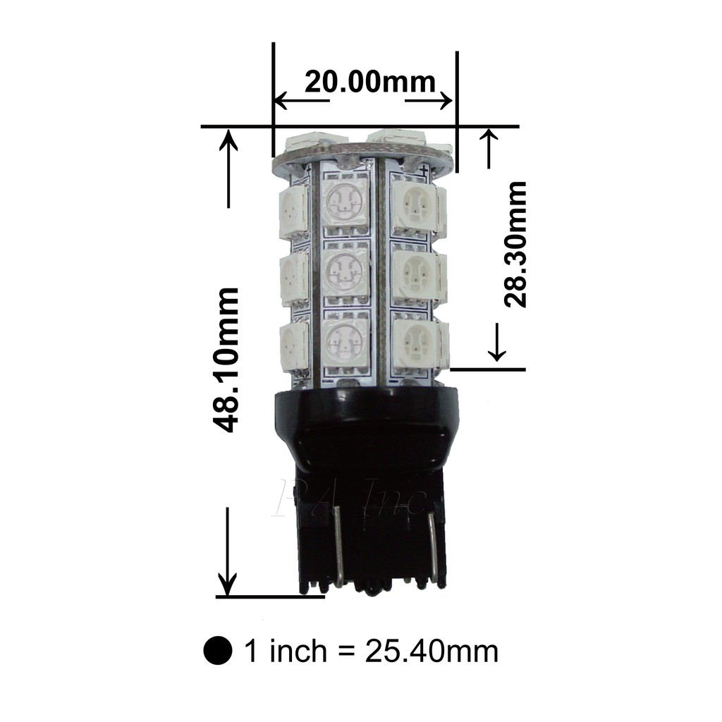 【PA LED】T20 雙芯 7443 30晶 90晶體 SMD LED 煞車燈 後霧燈 倒車燈 方向燈 六色可選, , large