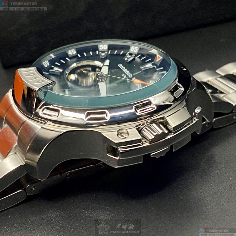[星晴錶業]GiorgioFedon1919手錶,46mm,GF00059墨綠色錶面銀錶殼銀色精鋼錶帶款, , large