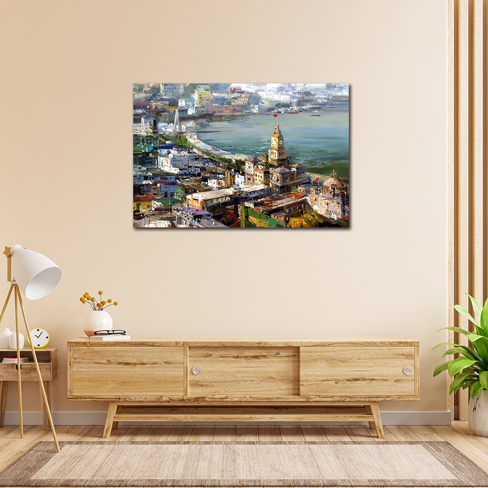 【御畫房】城市印象 國家一級畫師手繪油畫60&times;90cm(VF-17), , large
