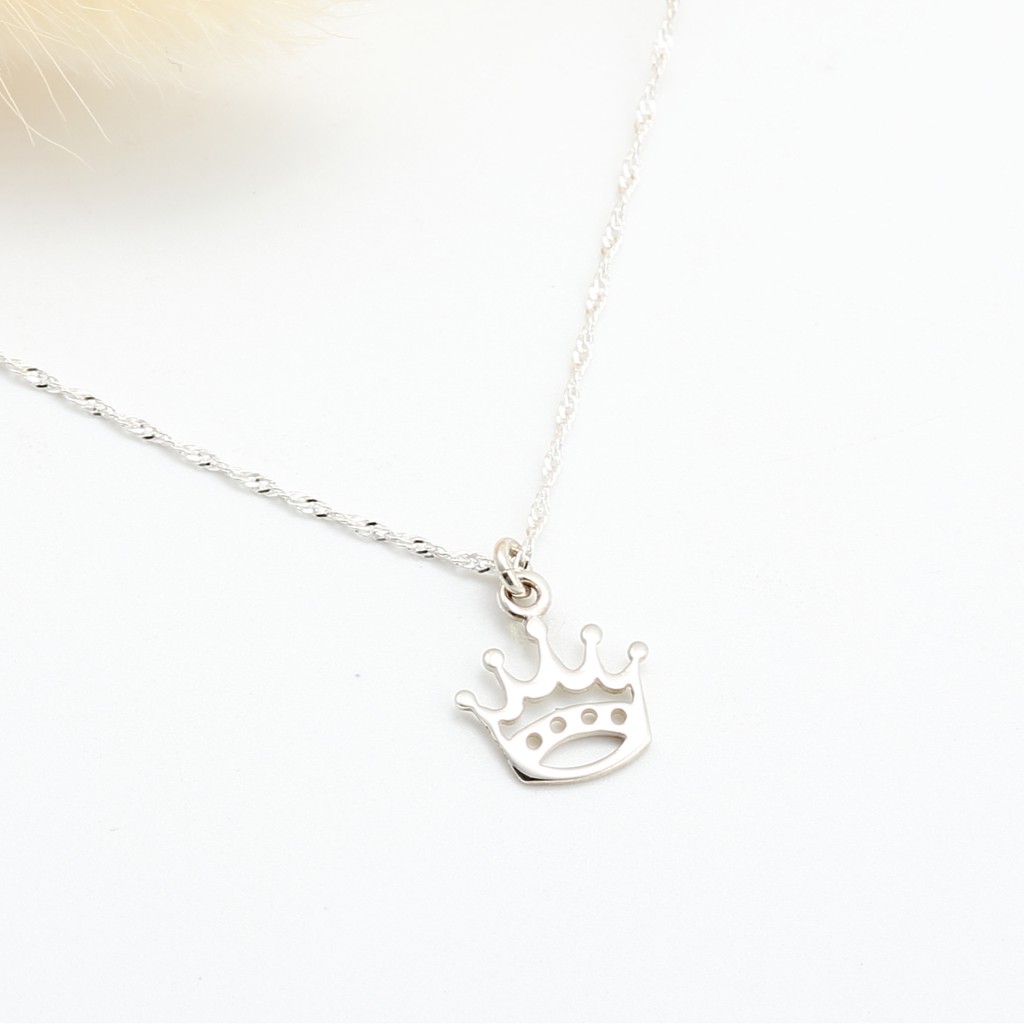 【Angel & Me】Queen King Crown s925 sterling silver necklace Birthday gift, , large