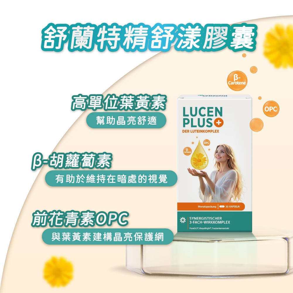 ［德風］舒蘭特精舒漾膠囊(30顆/瓶)丨德風健康館  FloraGLO&reg;專利葉黃素 30毫克葉黃素膠囊 葡萄籽萃取物OPC, , large