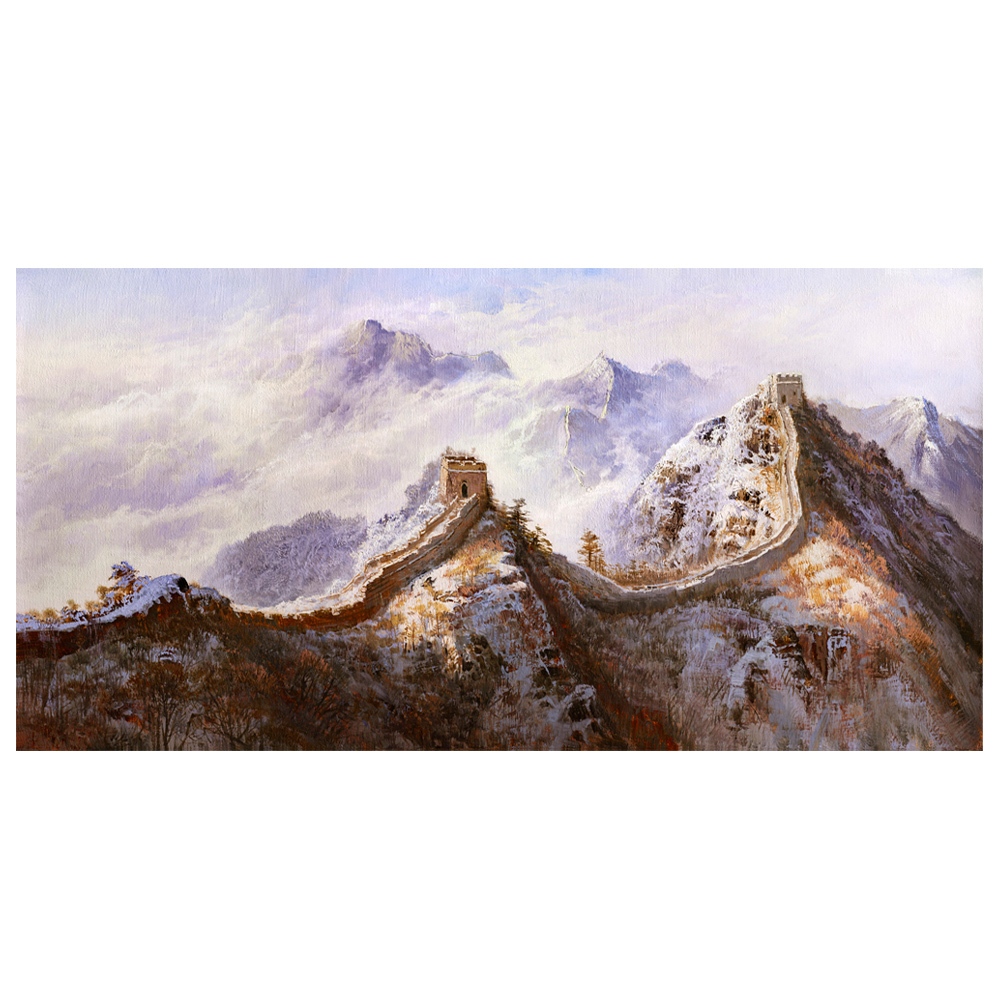 【御畫房】萬里長城 國家一級畫師手繪油畫60&times;120cm(VF-112), , large