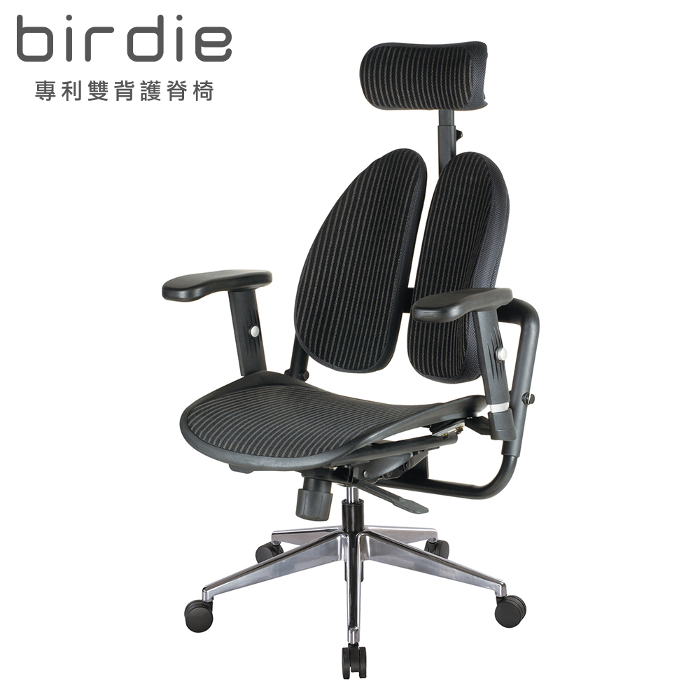 【Birdie】德國專利雙背護脊機能網布電腦椅/辦公椅/主管椅/電競椅-背墊加厚款, , large