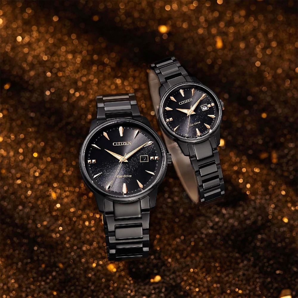 CITIZEN 星辰 光動能簡約手錶-銀河黑 BM7595-89E, , large