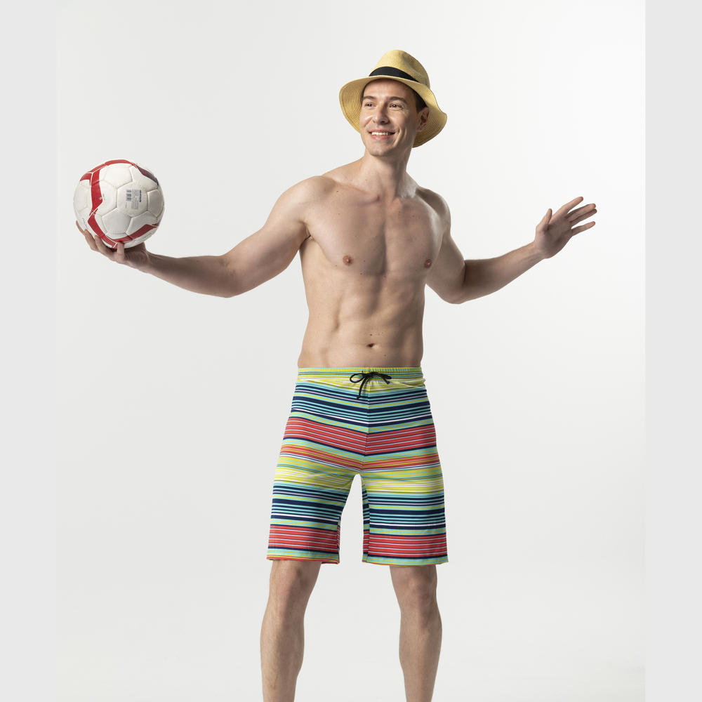 MONINA  MIT  Big men beach swim trunks -L, , large