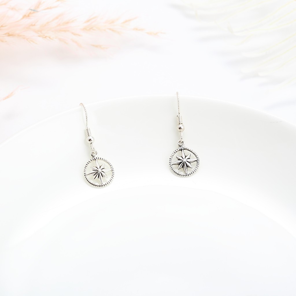 【Angel & Me】Lucky Compass love hope s925 sterling silver earrings birthday gift, , large
