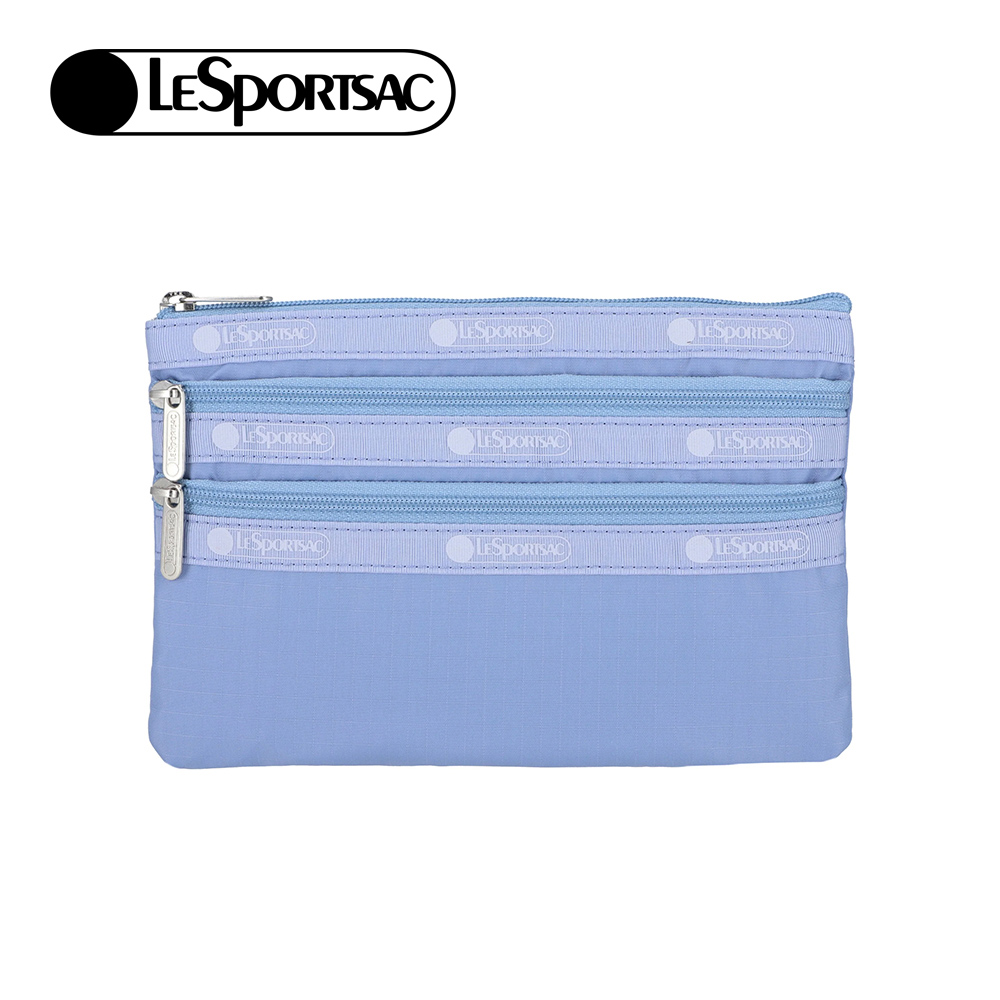 Lesportsac 三層拉鍊化妝包 收納包 送禮 禮物 女包 情人節禮物(雲霧藍)L252-7158PB-RA18, , large