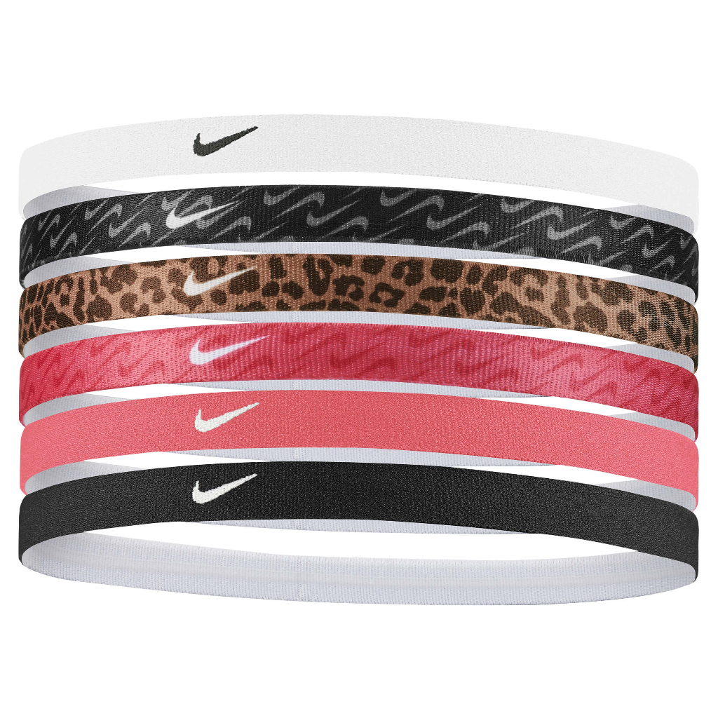 [秉宸] NIKE 彈性髮帶 韻律瑜珈 慢跑 止汗髮帶 印花髮帶 6入 N0002545, , large