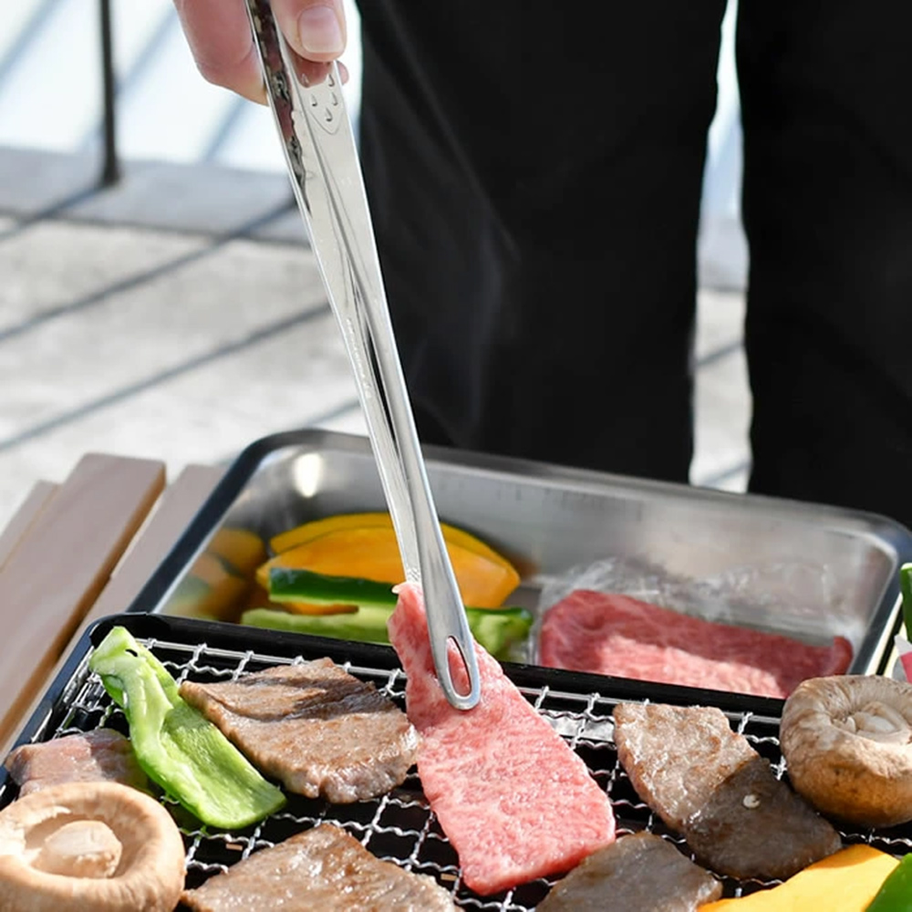 【仙武堂】日本製細長型萬用烤肉夾料理夾30.5cm-大(304不鏽鋼/適用於洗碗機), , large