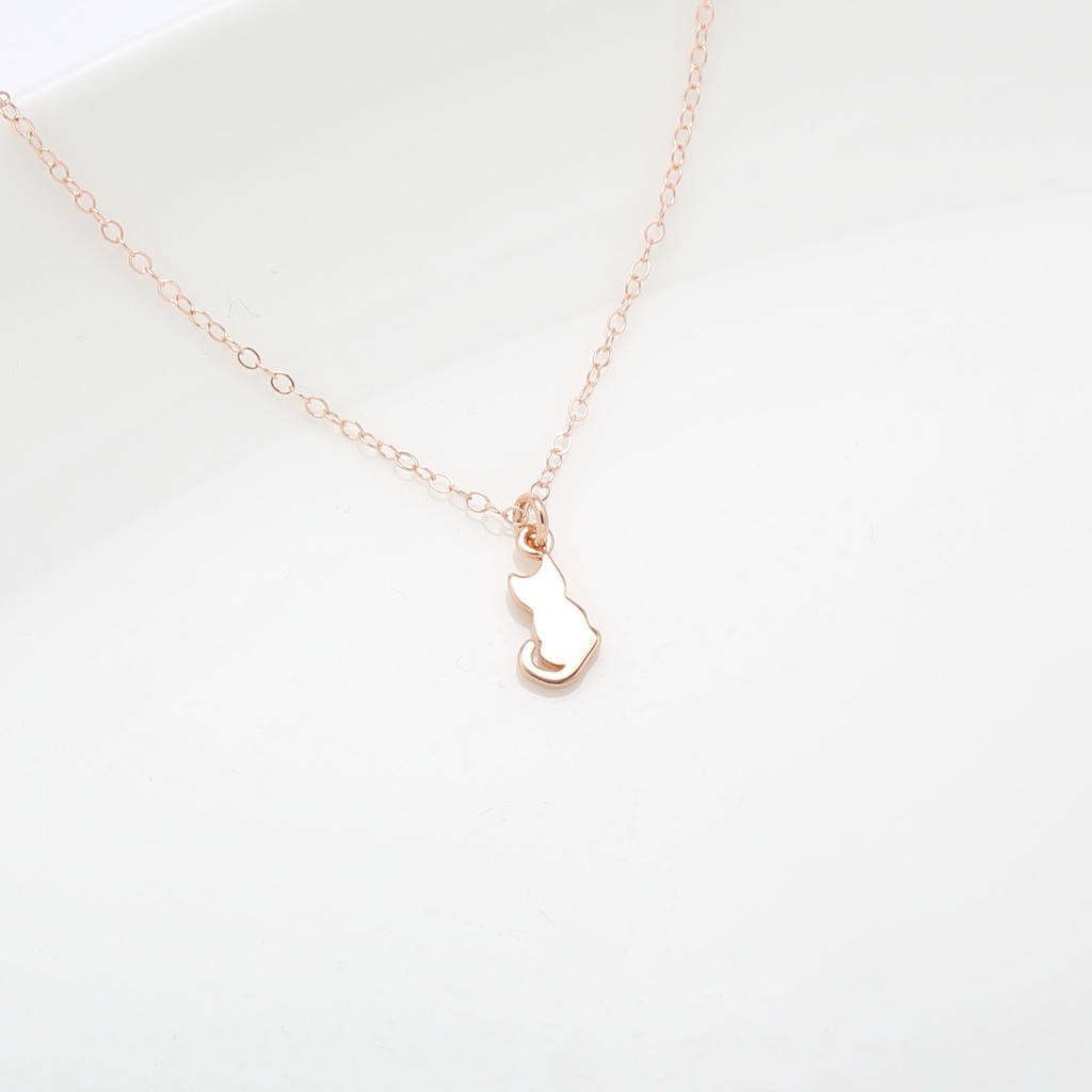 【Angel & Me】Lucky Cat s925 sterling silver 18k Rose Gold plated necklace gift, , large