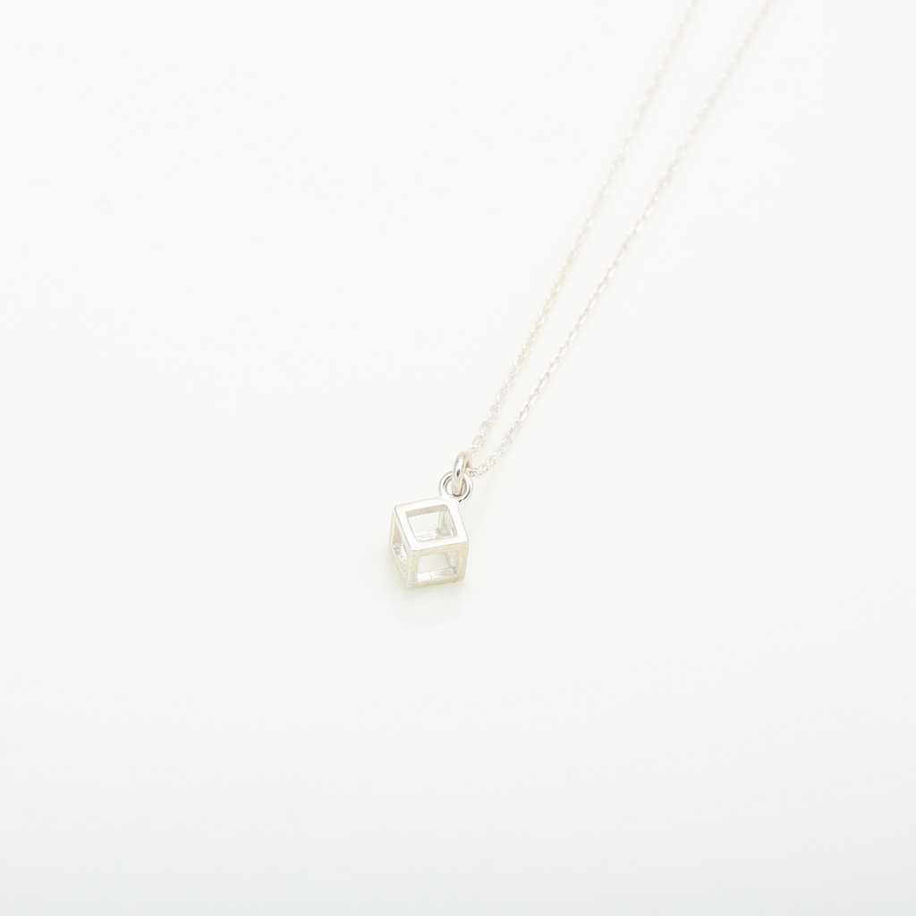 【Angel & Me】Cube s925 sterling silver necklace Valentine Day gift, , large