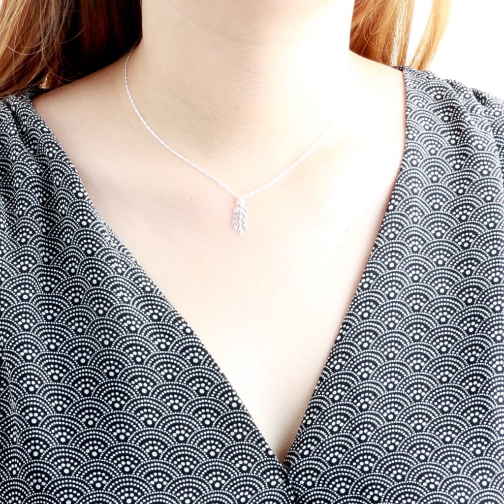 【Angel & Me】Laurel leaf s925 sterling silver necklace Birthday gift, , large