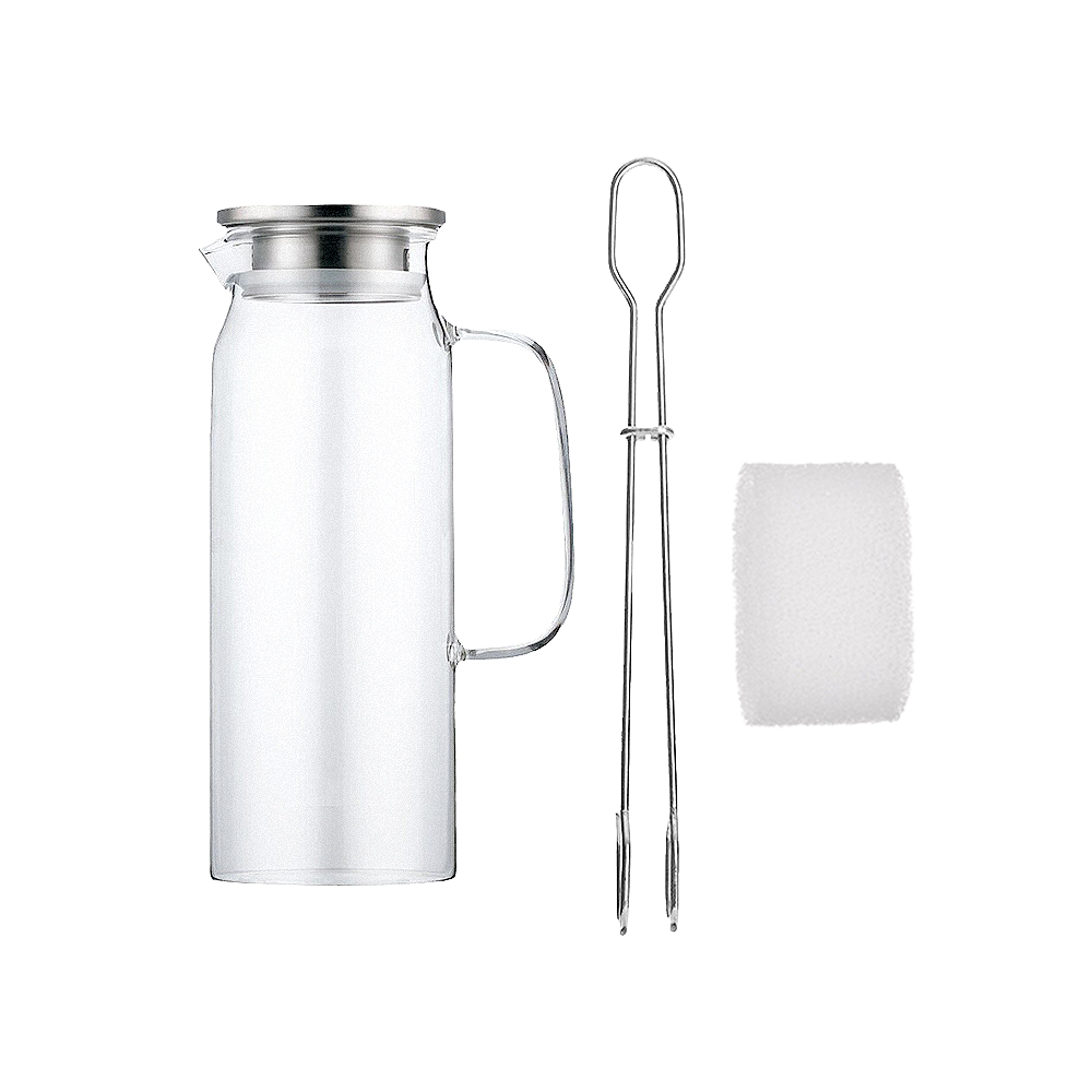 【Besthot】 耐熱玻璃密封水壺1600ML-附刷子, , large