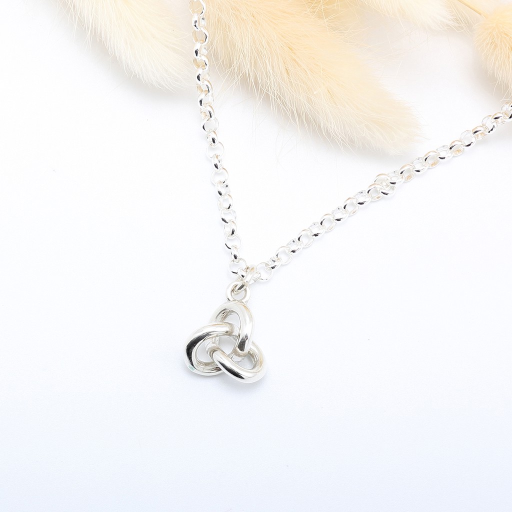【Angel & Me】Happiness infinity intertwine 925 sterling silver necklace gift, , large