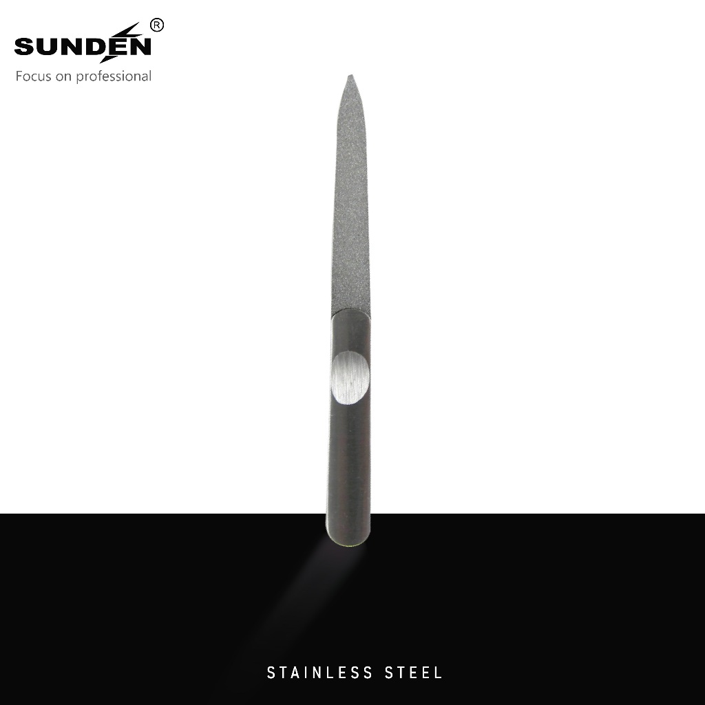 Double-Sided Stainless Steel Nail File, Professional Manicure Emery Board, Metal Sapphire Buffer, SUNDEN SD2530, , large