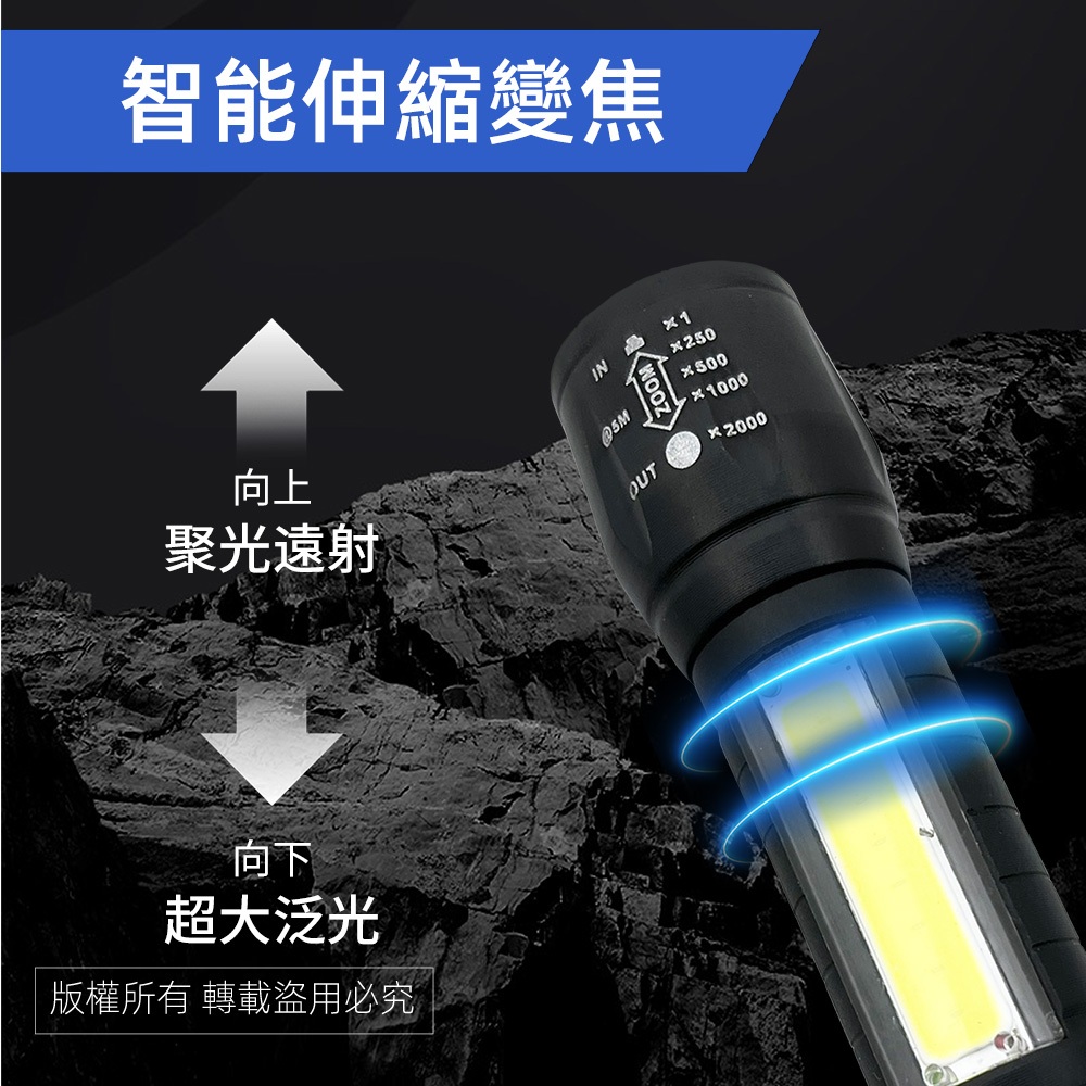 Utility brand PR-A14W10 USB rechargeable LED aluminum alloy flashlight focusing type Lightweight portable lighting with charging cable, , large