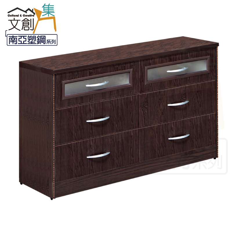 【文創集 】米斯利 環保4.3尺南亞塑鋼六斗櫃/收納櫃(客約商品), , large